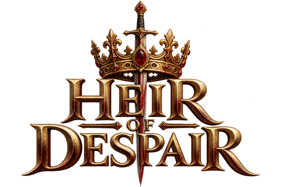 Heir of Despair crown and dagger wordmark